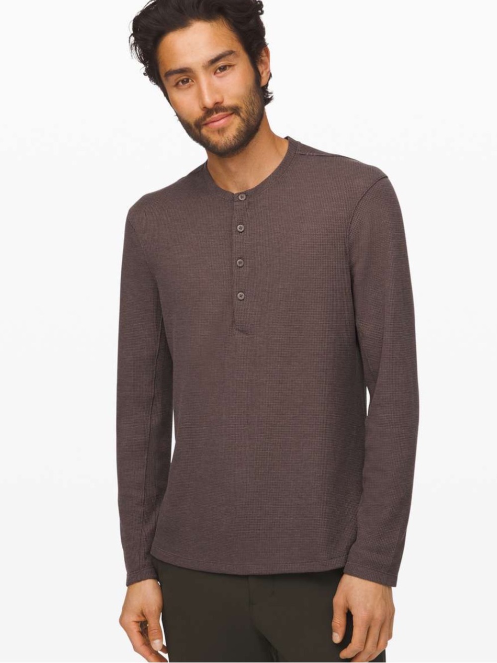 lululemon athletica Shift Stitch Henley - Heathered Casablanca Size Large